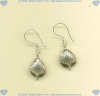Thai Hill Tribe silver earrings with pitted scallop shells on French hook earwires. - Click for a larger picture